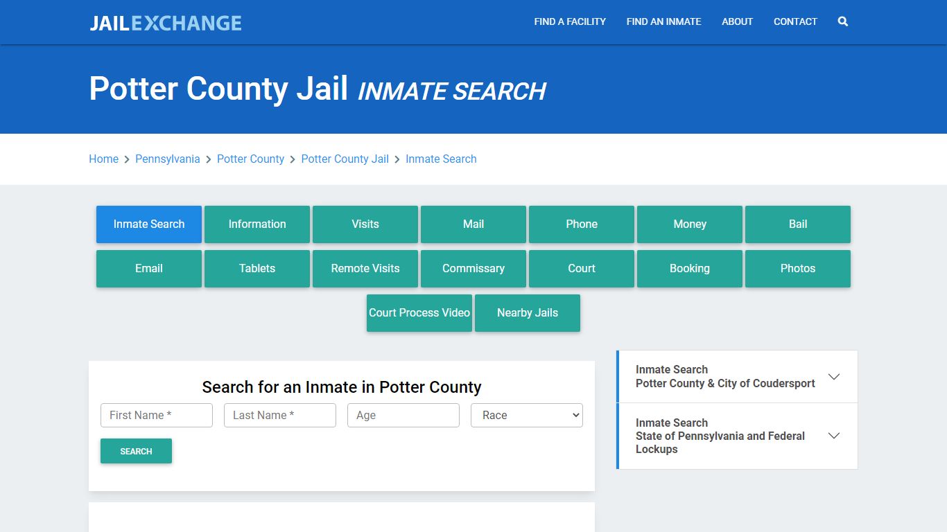 Potter County Jail, PA Inmate Search: Roster & Mugshots