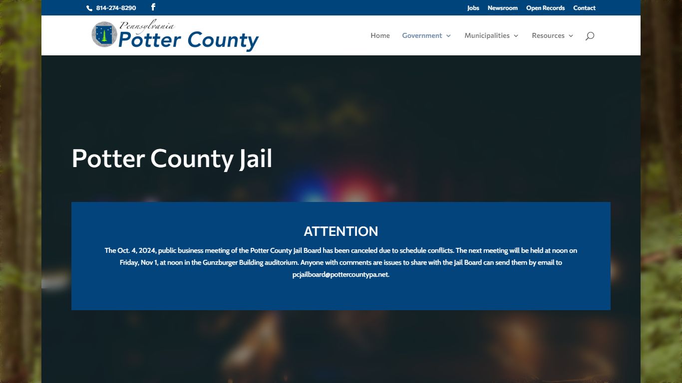 Jail | Potter County, Pennsylvania | Official Government Website